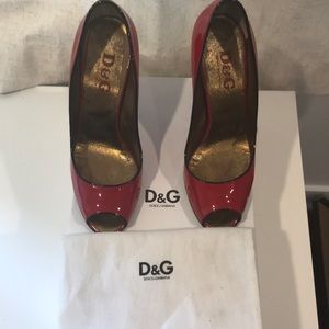 Dolce & Gabbana D&G red peep toe heels